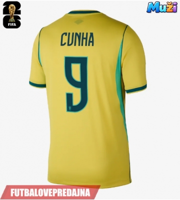 Lacne Muži Futbalové dres Brazília Matheus Cunha #9 MS 2026 Krátky Rukáv - Domáci
